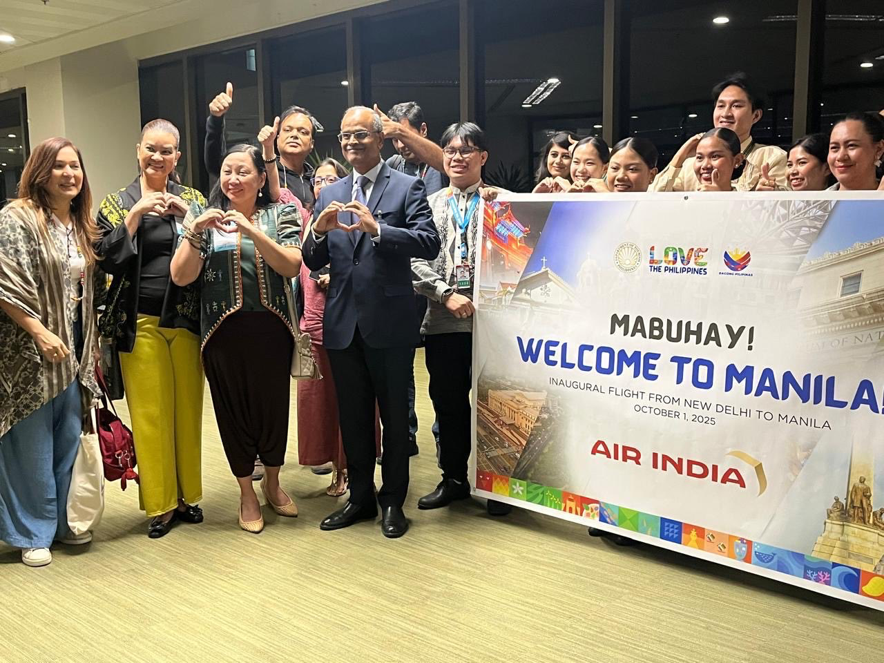 The inaugural Air India flight from Delhi to Manila 1 October 2025